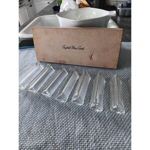 Vintage Crystal Place Card Holders Set of 8 in Original Box.  See photos